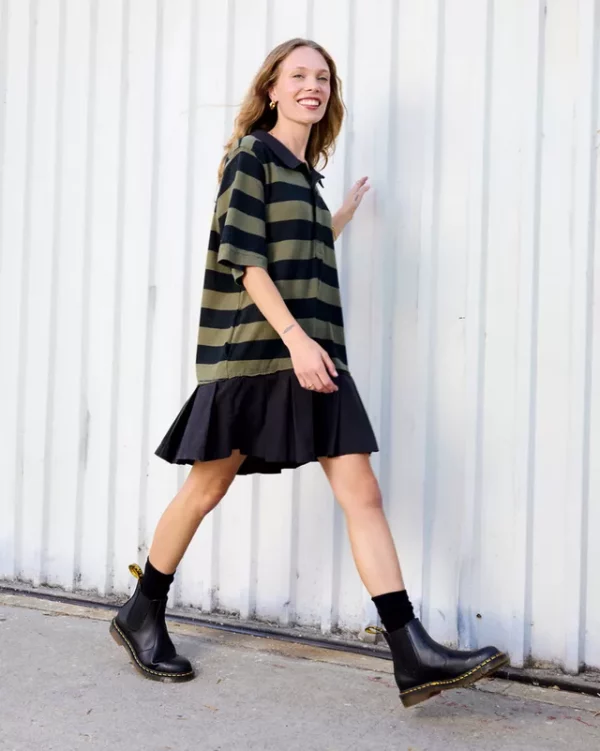 2976 Glattleder Chelsea Boots mit gelben Nahten