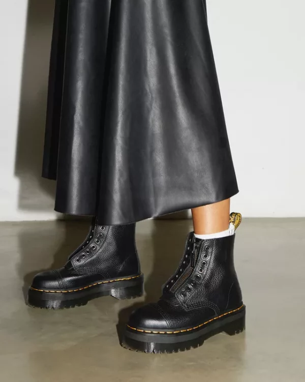 Sinclair Gemilltes Nappaleder Plateaustiefel